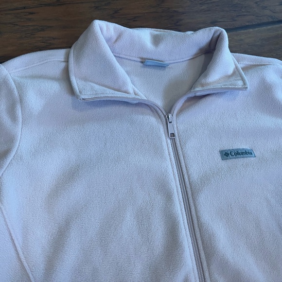 Columbia fleece jacket women’s 1X light pink full zip soft comfy pockets nice! - Picture 2 of 9